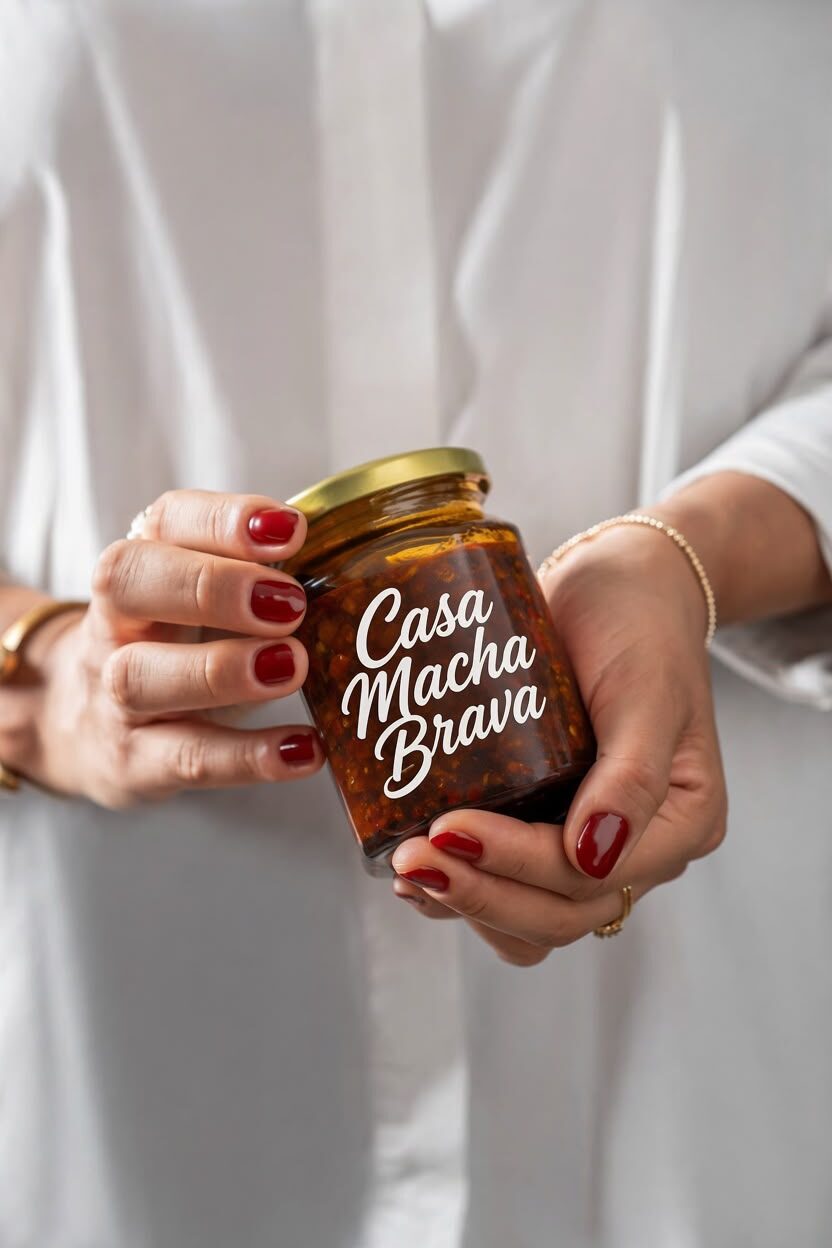 Frasco de Casa Macha Brava sostenido entre las manos